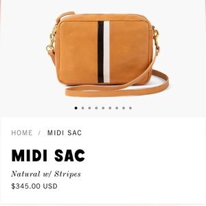✨Clare V Midi Sac in Natural with stripes brown leather